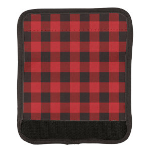 rustic winter holiday red black buffalo plaid luggage handle wrap