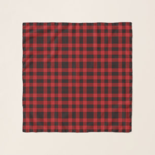 rustic winter holiday red black buffalo plaid scarf