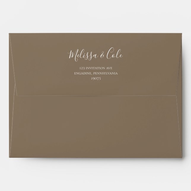 Rustic Winter | Kraft Brown Wedding Invitation Envelope (Back (Top Flap))