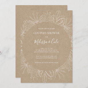 Rustic Winter   Kraft Couples Shower Invitation
