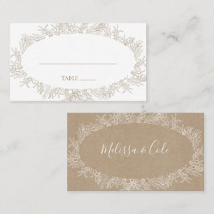 Rustic Winter   Kraft Flat Wedding Place Card