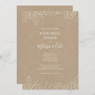 Rustic Winter   Kraft Rehearsal Dinner Invitation