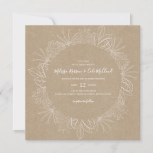 Rustic Winter Kraft Square Wedding Invitation