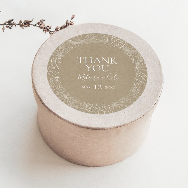 Rustic Winter | Kraft Thank You Favor Sticker (Creator Uploaded)