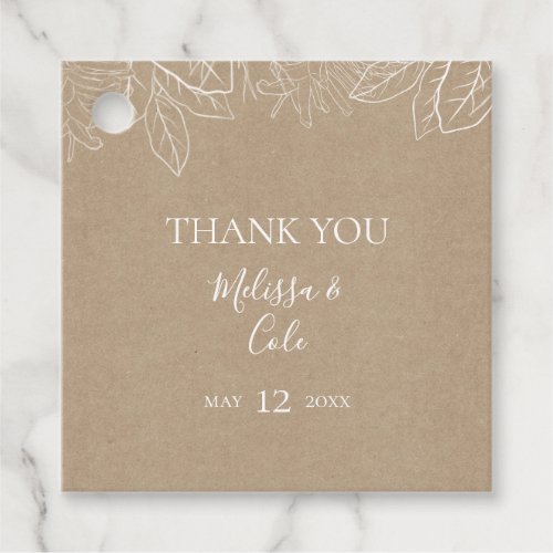 Rustic Winter  Kraft Thank You Favor Tags