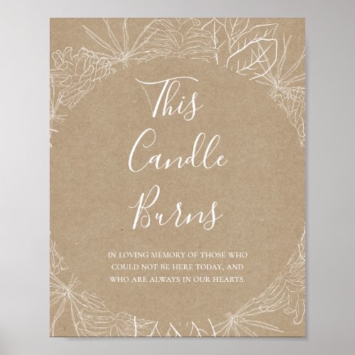 Rustic Winter  Kraft This Candle Burns Wedding Poster