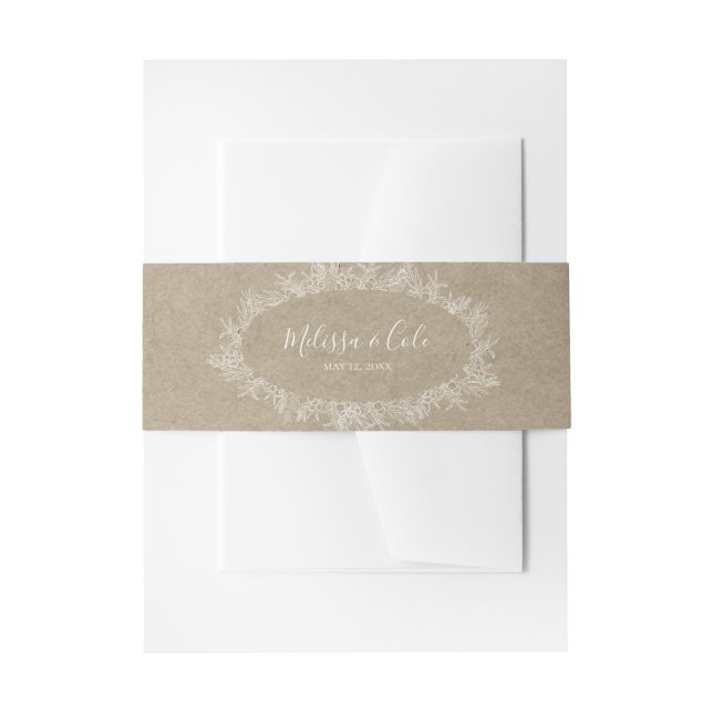Rustic Winter | Kraft Wedding Invitation Belly Band (Front Example)