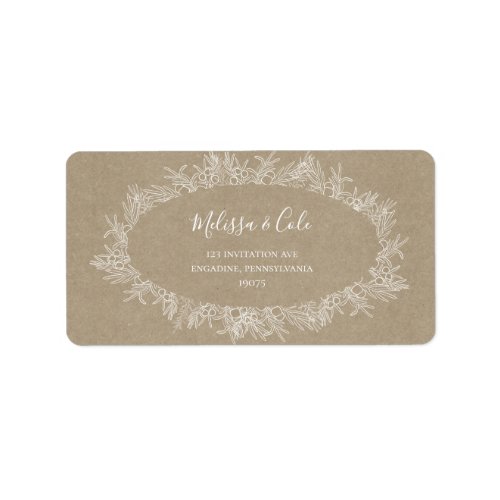 Rustic Winter  Kraft Wedding RSVP Address Labels