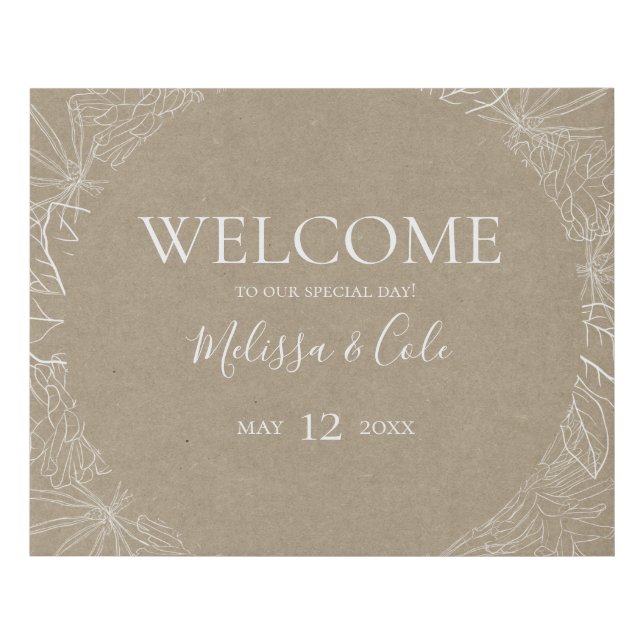 Rustic Winter | Kraft Welcome Faux Canvas Print (Front)