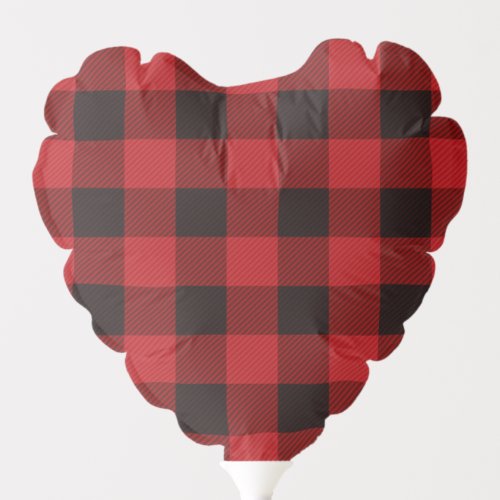 rustic winter lumberjack red buffalo plaid party balloon