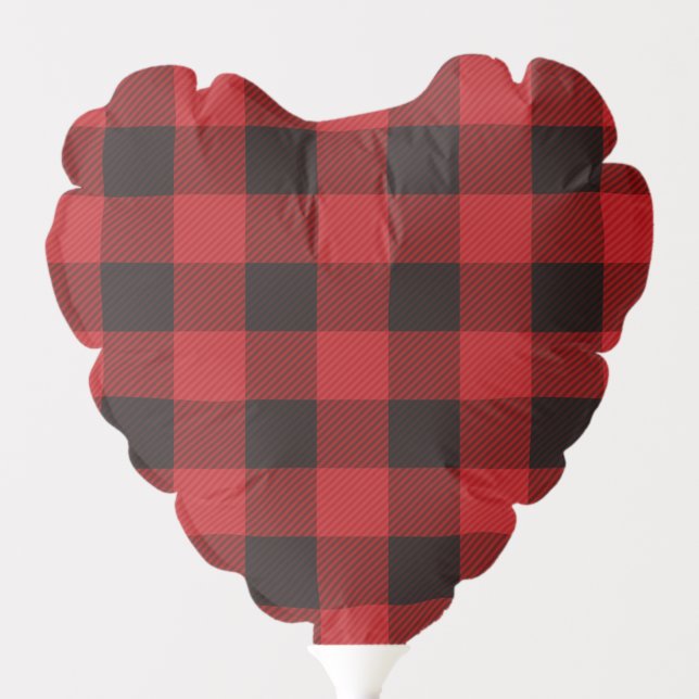 rustic winter lumberjack red buffalo plaid party balloon (Front)