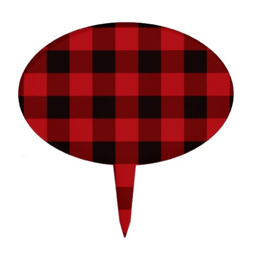 rustic winter lumberjack red buffalo plaid party cake topper