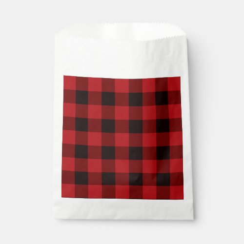 rustic winter lumberjack red buffalo plaid party favor bag