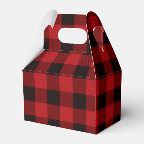 rustic winter lumberjack red buffalo plaid party favor boxes