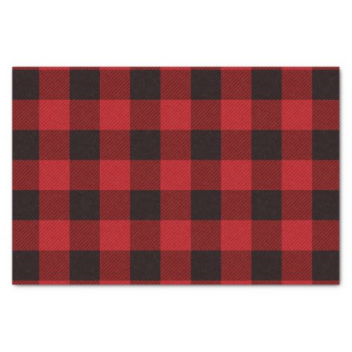 rustic winter lumberjack red buffalo plaid party tissue paper