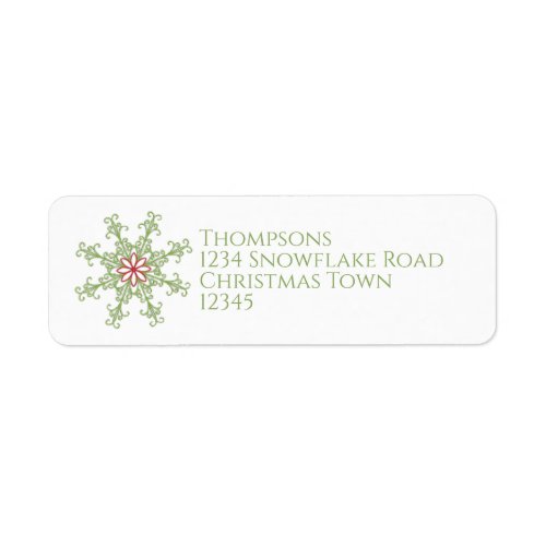 Rustic Winter Modern Snowflake Holiday Mailing Label