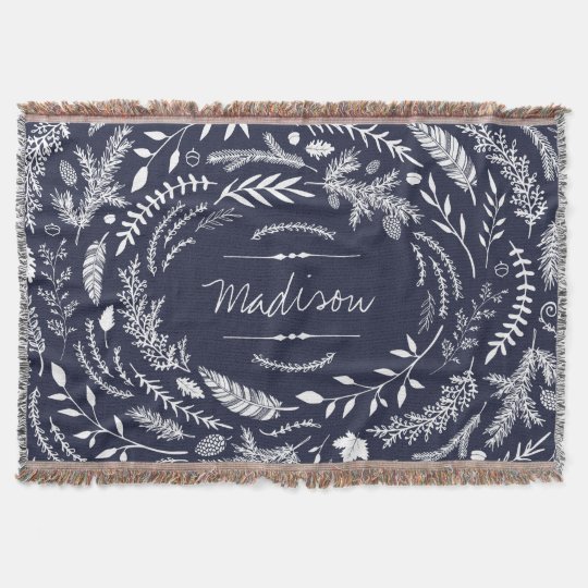 rustic winter monogram throw blanket zazzle com