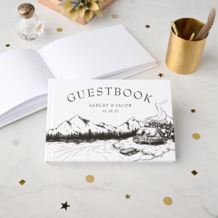 Rustic Winter Mountain Wedding Guest Book