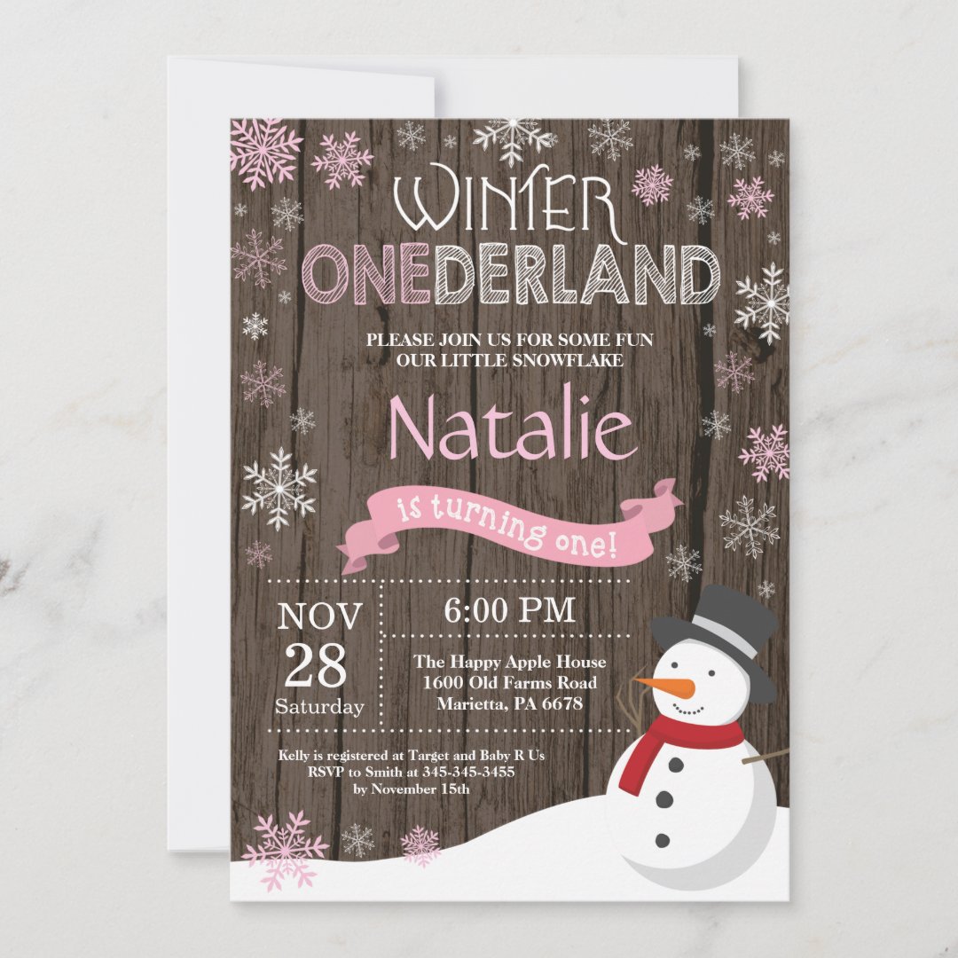 Rustic Winter Onederland 1st Birthday Invitation | Zazzle