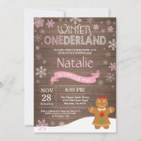 Rustic Winter Onederland 1st Birthday Invitation