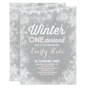 Winter Onederland Invitations 1st Birthday Party Inspiration Zazzle Rustic Winter Onederland Birthday Invitation