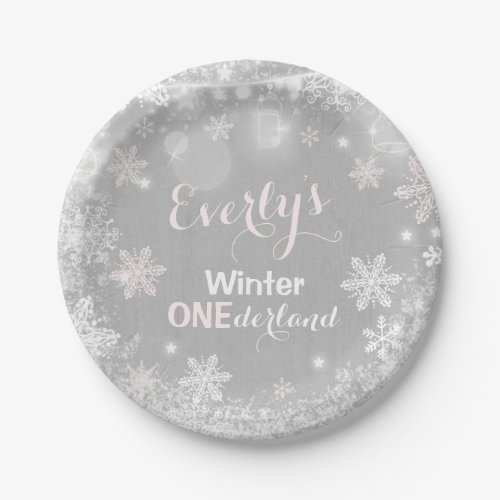 Rustic Winter ONEderland Paper Plate 7 Plate