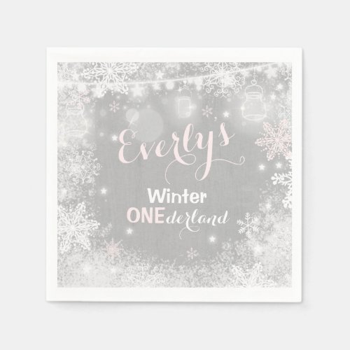Rustic Winter ONEderland Party Napkin