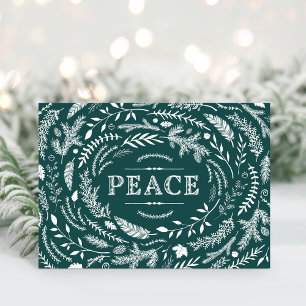 Rustic Winter Peace Holiday Greeting Card