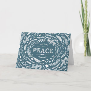 Rustic Winter Peace Holiday Greeting Card