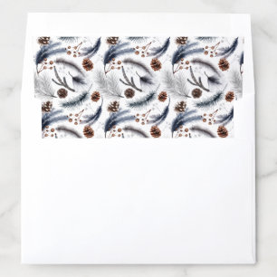 Rustic Winter Pine Cones and Antlers Envelope Liner