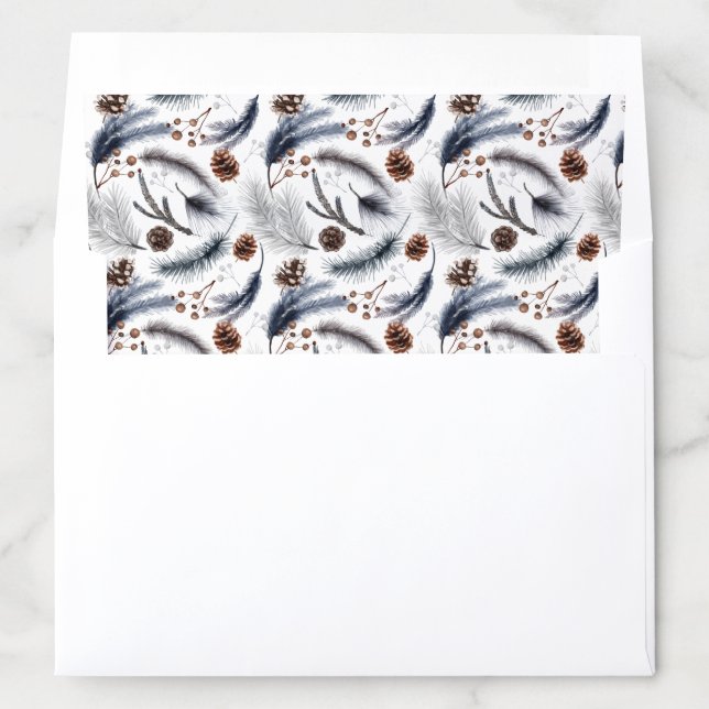 Rustic Winter Pine Cones and Antlers  Envelope Liner (In Envelope)