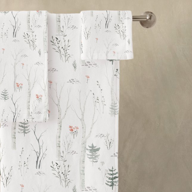 Rustic Winter Pine Tree Bath Towel Set (Creator Uploaded)