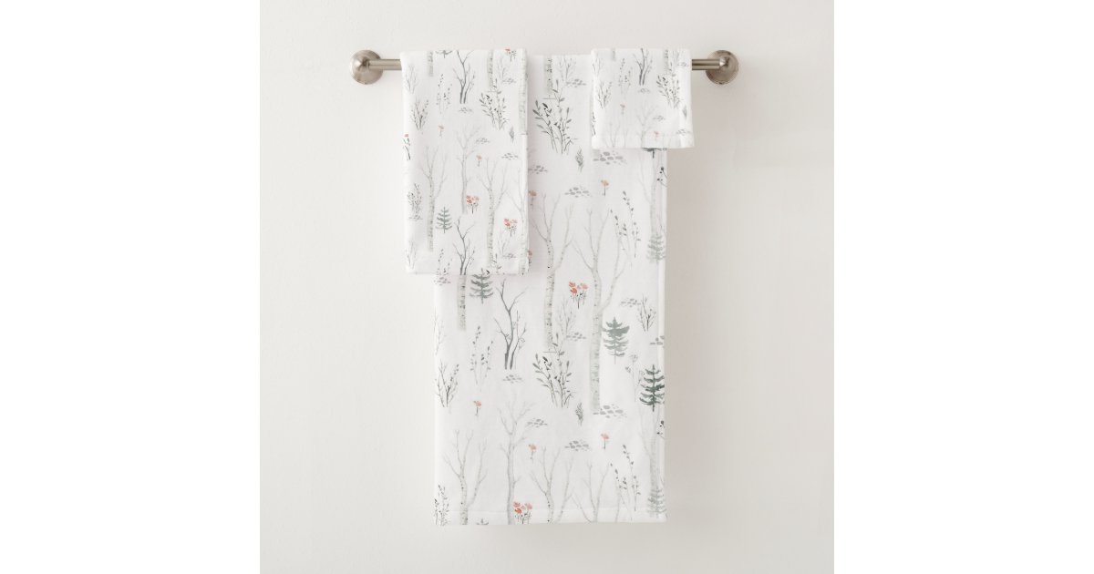 Rustic Winter Pine Tree Bath Towel Set Zazzle