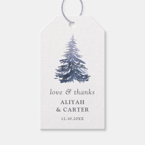 Rustic Winter Pine Tree Wedding Gift Tags