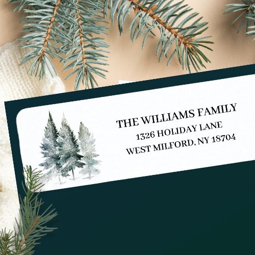 Rustic Winter Pine Tree Winter Address Label