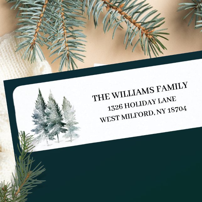 Rustic Winter Pine Tree Winter Address Label (Creator Uploaded)