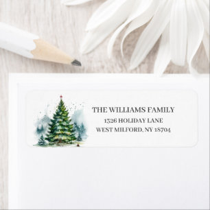 Rustic Winter Pine Tree Winter Address Label