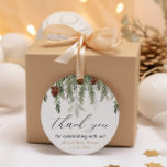 Rustic winter pine trees baby shower thank you favor tags<br><div class="desc">For more advanced customization of this design,  simply select the "Customize It" button above!</div>