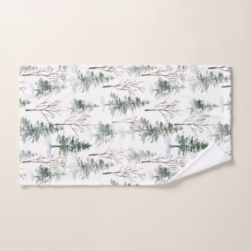 Rustic Winter Pine Trees Bath Towel Set Zazzle