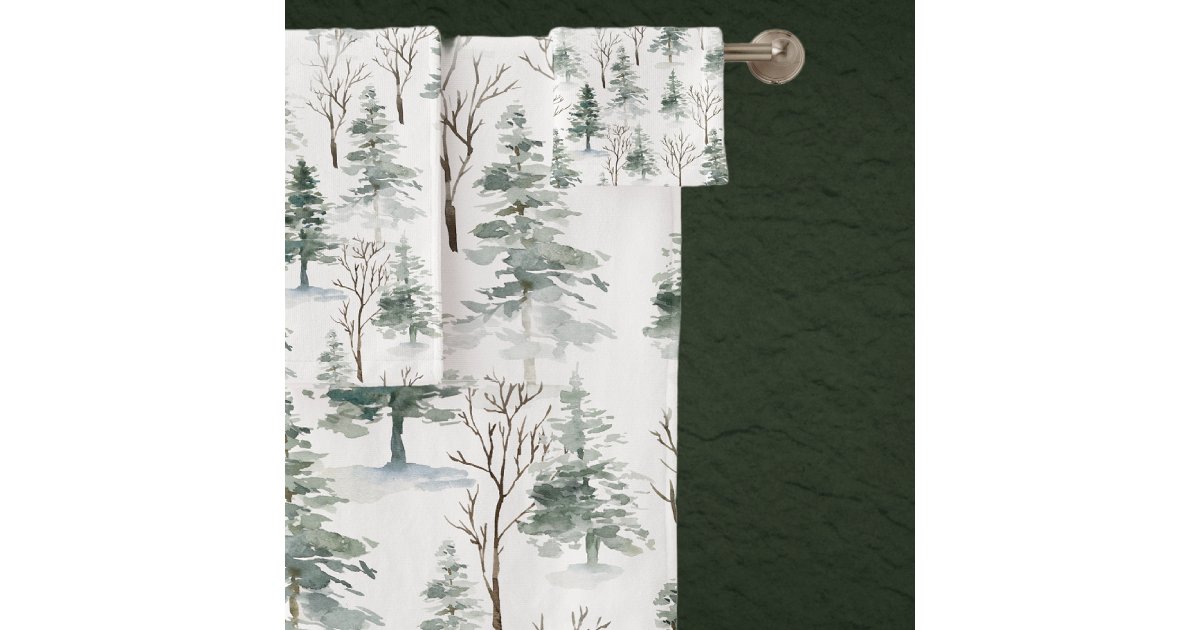 Rustic Winter Pine Trees Bath Towel Set Zazzle