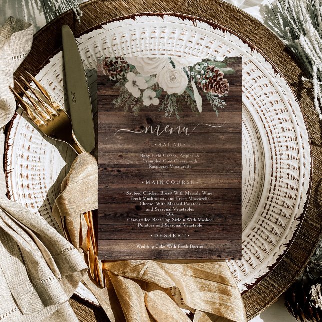 Rustic Winter Pine Wedding Menu (Creator Uploaded)