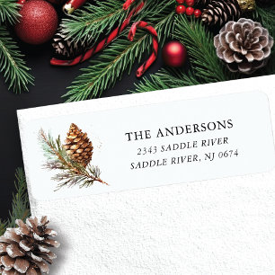 Rustic Winter Pinecone Label