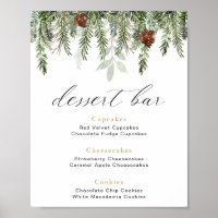 Rustic winter pines Dessert Bar sign
