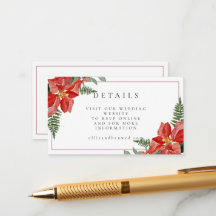 Rustic Winter Poinsettia Red Christmas Wedding