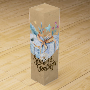 Rustic Winter Presents Wine Box