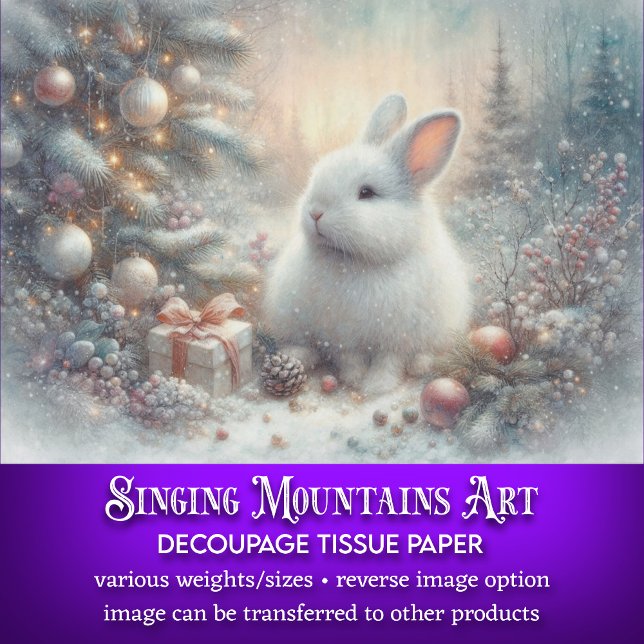 Rustic Winter Rabbit Christmas Woodland Decoupage Tissue Paper (Creator Uploaded)