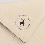 Rustic Winter Reindeer Return Address Self-inking Stamp<br><div class="desc">Rustic elegant return address design features a wintry reindeer illustration,  with your family name and return address details in classic lettering.</div>