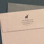 Rustic Winter Reindeer Return Address Self-inking Stamp<br><div class="desc">Rustic elegant return address design features a wintry reindeer illustration,  with your family name and return address details in classic lettering.</div>