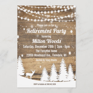 Rustic Winter Retirement Party Invitation