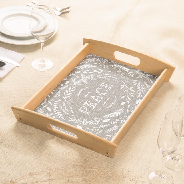 Rustic Winter Serving Tray (Front)